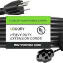 Outdoor Extension Cord Waterproof 5FT, Black 12/3 SJTW Heavy Duty, Flexible 100% Copper 3 Prong Extension Cord for Lawn, Garage,UL List