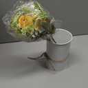 Domensi 6 Sets Wedding Centerpiece for Table Decoration Blue Artificial Fake Rose Flower with Metal Vase Faux Silk Rose Bouquet Floral Arrangement for Bridal Shower Home Dining