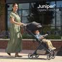 Britax Juniper Compact On-The-Go Stroller, Effortless Fastpack System with One-Hand RapidFold, Portable & Lightweight for Travel, Built-in Carry Handle, Ventilating Fabrics, Raven Black