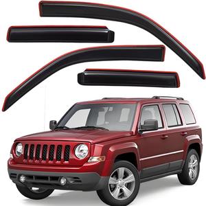 Lightronic Extra Durable Clip-on in-Channel Auto Vent Window Visors, Fits 2007-2017 Jeep Patriot, UV Protection Rain Guards, Original Wind Deflectors, Smoke, 4-Pcs