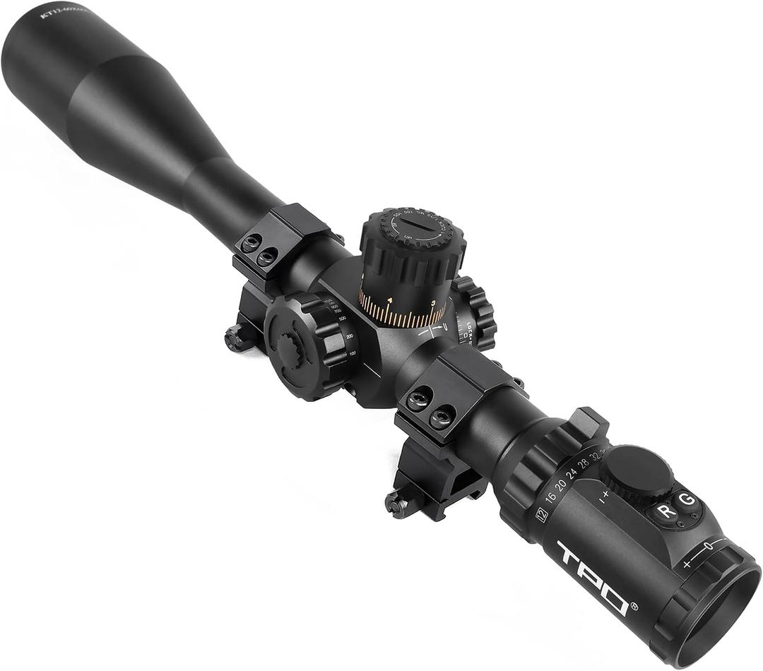 KT12-60X60SAL Long Range Rifle Scope 35mm Tube Side Parallax Adjustment with Scope Rings