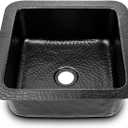 Monarch Abode 12-inch Hand Hammered Matte Black Aluminum Glasgow Dual Mount Drop in Bar Prep Sink, Drop in or Undermount Kitchen Sink, Single Rectangular Bowl