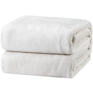 Bedsure Fleece Blanket Twin Size White - 300GSM Lightweight Plush Fuzzy Cozy Soft Warm Blanket for Bed, Sofa, Couch, Travel, Camping, 60x80 inches