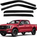 Canvcle Window Visors Rain Guards for 2015-2025 2026 Ford F150 SuperCrew/2017-2026 F250/F350/F450/F550/Super Duty Crew Cab, Tape-On Side Window Wind Deflectors Vent Visors Rainproof Accessories