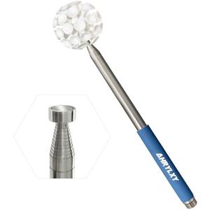 Ahrylxy 10 FT Dics Golf Retriever, Telescoping Magnetic Pole with Suction Cup Ball, Retrieve Discs in Trees, Bushes, Water, Rocks