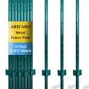 ARIFARO Fence Posts 4 Feet Sturdy Duty Metal Fence Post, Pack of 10, No Dig Garden U Post for Wire Fencing Steel Post for Yard, Outdoor Wire