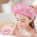 kair Baby Kids Bath Visor Soft Adjustable Silicone Toddler Children Shower Cap Hair Washing Hat Keep Kids Shield Water Out of Eyes & Ears Head Circumferences 17" - 24" (Pink, More Than 24 Months)