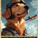Vintage Pilot Metal Sign Easily Distracted By Airplanes And Dog Metal Poster Home Kitchen Garden Garage Coffee Bathroom Man Cave Aluminum Sign Art Wall Decor Plaque 12x8 Inch