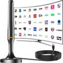 TV Antenna Indoor, Antenna for Smart TV, Digital Antenna for Local Channels with Strong Magnetic Base, Long Range Reception, Support 4K 1080p and All TVs