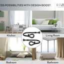 RTZEN Decorative Metal Curtain Tiebacks - Farmhouse Wrought Iron Curtain Holdbacks - Drapery Holders for Wall - Unique Metal Tie Backs for Curtains - 2 Pcs (Black Loophole) (Medium)