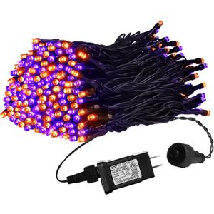 weillsnow Purple&Orange Halloween Lights, 200 LED 66Ft Plug in Waterproof Halloween String Lights, 8 Modes with Memory for Outdoor Indoor Garden Halloween Christmas Decorations (Orange&Purple, 66FT)