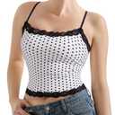 SUUKSESS Women Lace Double Lined Camisole Top Spaghetti Strap Going Out Tank Top (White, XL)