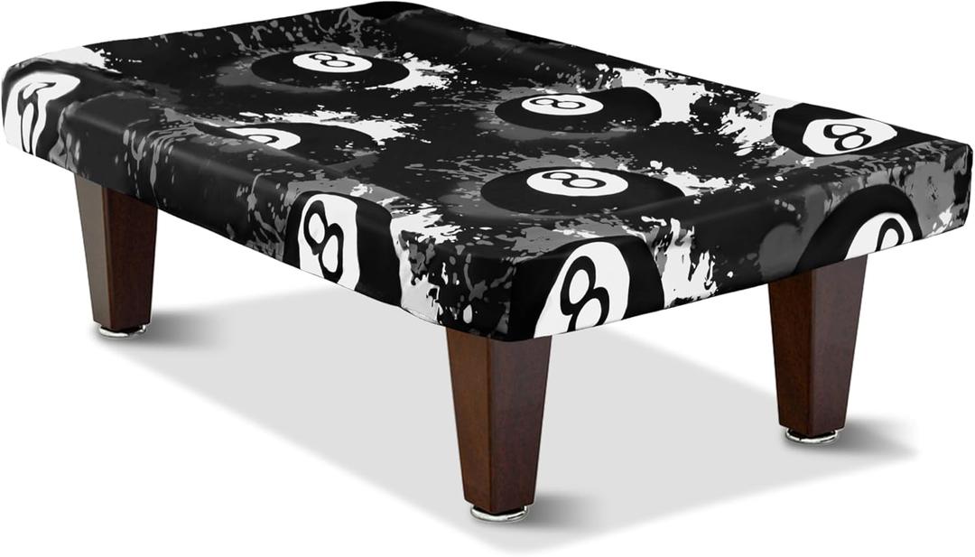 MABOZOO 8 Ball Pattern Billiard Pool Table Cover, Waterproof and Tearproof Snooker Table Cover for PoolTable, Indoor/Outdoor Pootable Accessories for Protecting Felt