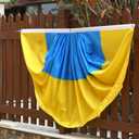 2 Pcs Ukraine Fan Flag,Ukrainians Pleated Fan Flag Bunting 3 x 6 Ft Pleated Banner Indoor/Outdoor/Front Porch Decorations,Country Half Fan Flag Patriotic Holiday Decorations.