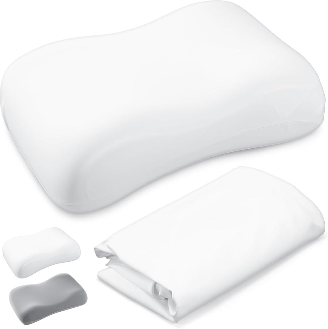 Sleep Cervical Neck Pillowcase (Only Pillowcase) Breathable Cold Pillow Cover for Side & Back Sleepers Orthopedic Cervical Shape(White)