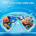 MOMUSE Kids Swim Goggles with Soft Fabric Strap, Diving Mask with 3D No-Leak Nose Cover, Anti-Fog & Shatterproof Lens, Swimming Goggles for Toddler/Youth Boys Girls 3-14 (Blue)