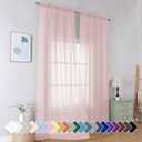 Simplebrand Blush Sheer Curtains 96 Inches Long, Light Filtering Light Purple Rod Pocket Solid Color Window Sheer Curtain Panels, Elegant Curtains & Drapes for Living Room, Bedroom 2 Panels, 42" W