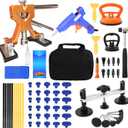 69PCS Auto Body Paintless Dent Removal Tools Car Dent Repair Kit, Adjustable Dent Puller Kit with Gold Dent Lifter,Bridge Puller for Car Dent Repair and Suction Cup Dent Puller