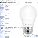 LED Refrigerator Light Bulb 10 Pack, Warmwhite 3000K 120V 40W Equivalent Appliance Bulb, A15 5.5W E26 Base Waterproof Dimmable Fridge Light Bulbs for Freezer Home Lighting, Small Light Bulb, UL Listed