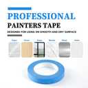 Blue Masking Tape,Painters Tape,Blue Painters Tape for Automotive paniting,DIY Paper Arts & Crafts, Spraying Drywall Paint, No Residue & Easy to Clean Up,6pcs 0.7in. X 54 Yd Painter's Tape