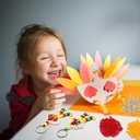 WZSTNBLA 577 Pcs Thanksgiving Turkey Beaded Craft Thanksgiving Wooden Keychain Kit Mixed DIY Thankful Turkey Beaded Key Chain Making Craft Make Your Own Key Chains for Thanksgiving Party Supply