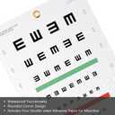 E Eye Chart, Visual Acuity Chart for Eye Exams at 10 Feet, 9 x 14 in, Waterproof Matte PVC