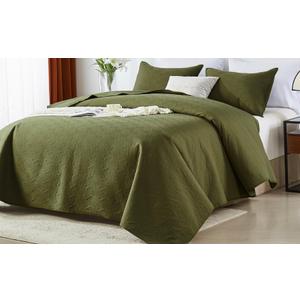 Decoreagy King/Cal King Quilt Set,Bluish Grey Quilt Bedding Set with 2 Pillow Shams,Soft Lightweight Diamond Pattern Bedspread Coverlet,Modern Quilted Comforter for All Season (96"x110")