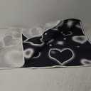 LYCGS 8x6ft Black Heart Backdrop 90s Backdrops for Photoshoot Valentines Decor Banner Birthday Props X-14