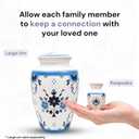 Cremation Urns for Human Ashes Adult Female, Male | Funeral Urn for Ashes for Women, Men | Decorative for Burial, Memorial, Home | Handcrafted Keepsake | Delft Style Blue & White (Small)