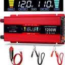 nomal Car Power Inverter 1200W , DC 12v to 110v AC Converter with LCD Display and AC Outlets 12 Volt Inverter for Truck RV Car