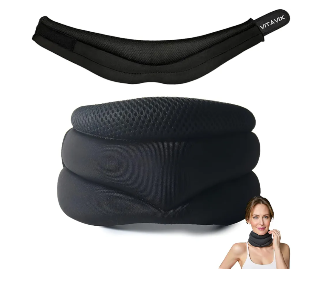 VitaVix Neck Support for Snoring, Ergonomic Neck Pain Relief Collar, Neck Brace for Restful Sleep, Anti-Forward Tilt Neck Traction Device for Neck, Adjustable Soft Foam Support (Large