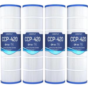 CCP420 Pool Filter Cartridges, Compatible with Pentair Clean & Clear Plus 420, Replaces Pentair R173576, Pleatco PCC105-PAK4, 4-Pack, 420 sq.ft CCP420 Pool Filter Cartridges, Compatible with Pentair Clean & Clear Plus 420, Replaces Pentair R173576, Pleatco PCC105-PAK4, 4-Pack, 420 sq.ft