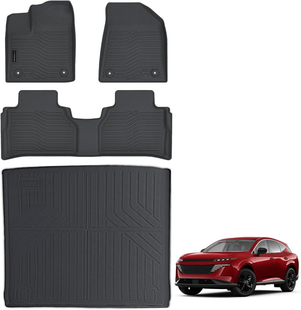 Auxko All Weather Floor Mats Cargo Mat Fit for 2025 2026 Nissan Murano TPE Liners Accessories Guard Odorless Anti-Slip Floor Liners & Trunk Liner for 2025 2026 Nissan Murano