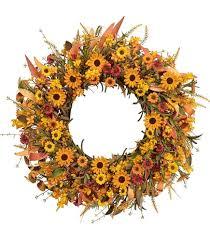 Fall Front Door Wreath,24” Artificial Floral Wreath with Colorful Daisies and Autumn Foliage Fall Orange Wreath for Front Door Wall Window and Thanksgiving Decor