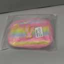 Fanny Pack for Girls,Birthday Easter Gifts,Chenille Initial Letter Girls Crossbody Bag,Preppy Teen Belt Bag for Graduation Travel Gifts,Cute Sequin Trendy Stuff. (A, Rose Red)