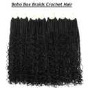 Boho Crochet Braids Human Hair Mixed 24 Inch Goddess Box Braids Crochet Hair Boho Box Braid Bohemian Braid Crochet Hair for Black Women 7 Packs 1B#
