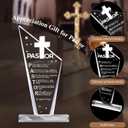 Kosiz 4 Pastor Appreciation Gifts Christian Decorations Acrylic Cross Plaques for Men Women Church Retirement Keepsake Religious Thank You Decor Gratitude Saying Sign (Stylish Pastor)
