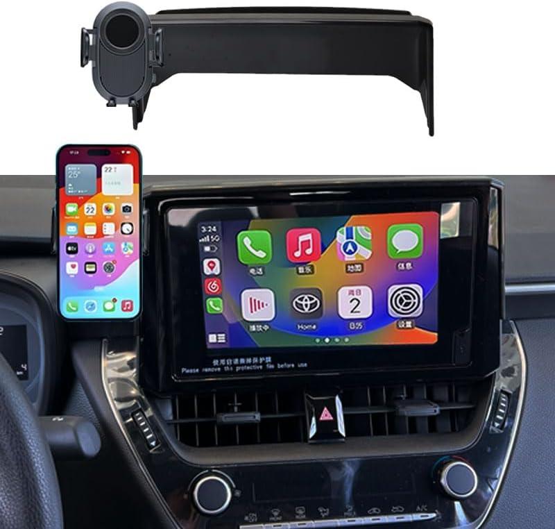Car Phone Holder for 2019-2025 2026 Toyota Corolla/2022-2026 Corolla Cross Accessories,Phone Mount with Dash Organizer for Corolla with 8-inch Screen,Hands-Free Dash Mount Cell Phones Holder