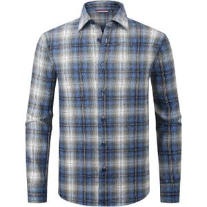 Alex Vando Mens Button Down Shirts Flannel Shirt Long Sleeve (M)