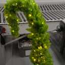 Seenelling Bendable Christmas Tree Whimsical Christmas Pre-Lit Lime Green Stole Bent Top Artificial Xmas Tree Decorations with LED Lights Ornament Bag(7.5ft)