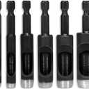 Leather Hole Punch Set - 6 Pcs Drill Bits Set 3/16" 1/4" 5/16" 3/8" 7/16" 1/2" - High-Precision Leather Punch Tool for Belts, Fabric and Crafts - Durable Carbon Steel Tools for Hobby & DIY Use