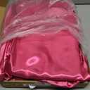 SiinvdaBZX 3-Piece Set Satin King Fitted Sheet & 2 Pillowcase, Hot Pink Silky Soft Fitted Bottom Sheet, Wrinkle Free, Fade Resistant, Deep Pocket Bed Sheet (Deep Up to 15")