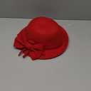 Bienvenu Kids Girls Winter Warm 100% Wool Bucket Hats Fedoras with Bowknot (One Size, Red)