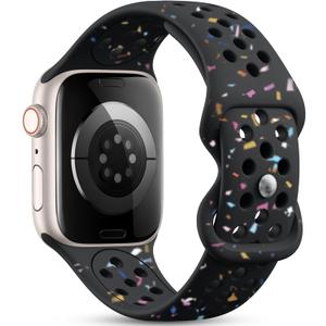 GEAK Nature Friendly Strap Compatible with Apple Watch Bands for Women Men 40mm 38mm 44mm 42mm 41mm 45mm 46mm 49mm, Breathable Sport Replacement for iWatch Bands Series 11 10 9 8 7 6 5 4 3 SE Ultra 2 (Black)