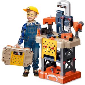Kids Tool Bench - Kids Tool Set with Electric Toy Drill and Realistic Tools,78 Piece Toddler Tool Set Pretend Play for Toddlers 3-5,Boy Toys Age 5-6 Years Old Kids Tool Bench - Kids Tool Set with Electric Toy Drill and Realistic Tools,78 Piece Toddler Tool Set Pretend Play for Toddlers 3-5,Boy Toys Age 5-6 Years Old