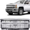 JOLONG Front Bumper Upper Grille for 2015-2019 Chevy Silverado 2500 3500 HD