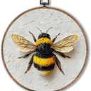 Vintage Bee Round Wall Art Framed, Neutral Moody Cottagecore Bee Round Wall Decor, Nature Insect Hanging Canvas Prints Wall Sculptures for Farmhouse Home Living Room Bedroom Decor, 10x10 Inch