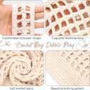 EIMMBD Crochet Bags for Women Beach Totes Bags Aesthetic Summer Tote Shoulder Hippie Bag Knit Bag