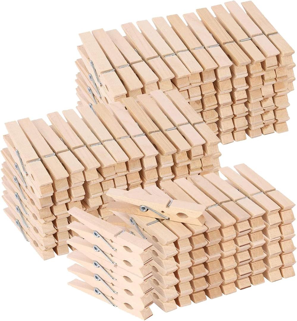 200pcs 3inch Clothes Pins Wooden Clothespins Heavy Duty Spring Wood Clips for Laundry Hanging Clothes Pictures Crafts