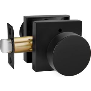 Goldenwarm Privacy Black Door Knob Interior, Zinc-Alloy Heavy Duty Matte Black Door Knobs Bedroom, Contemporary Interior Door Knob Privacy (1 Pack)